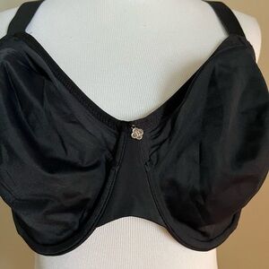 Breezies Black Minimizer Underwire Mesh Detail Bra Size 48B